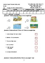 Đề kiểm tra cuối học kì I môn Tiếng Anh Lớp 3 - Năm học 2020-2021 - Trường TH Tân Khánh Đông 3